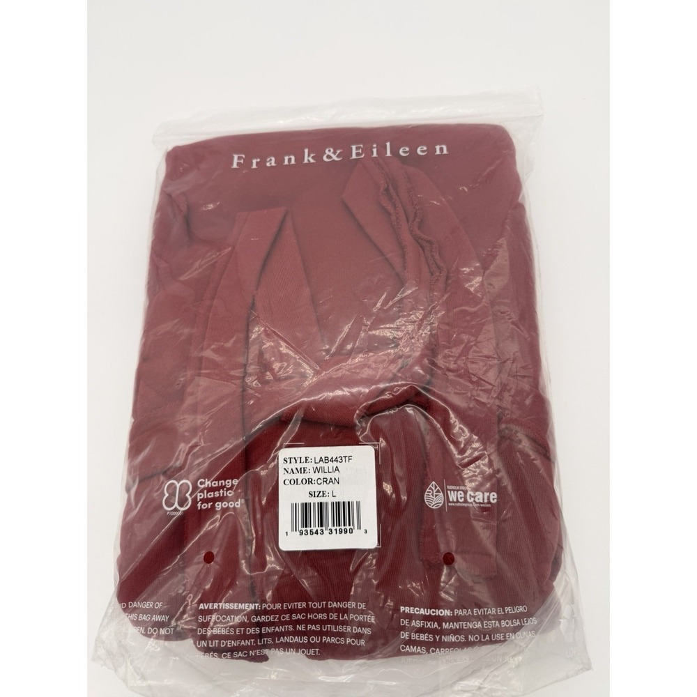 NEW! Frank & Eileen Willa Long Triple Fleece‎ Wrap Dress Women's Size Large Cran - Picture 3 of 5